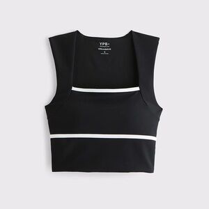 EUC Abercrombie & Fitch YPB sculptLUX Portrait Tank | Sz Large | black & white